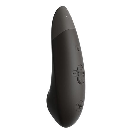 Черный бесконтактный клиторальный стимулятор Womanizer Enhance с вибрацией